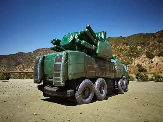 i2k defense - custom inflatable army truck launcher back 12