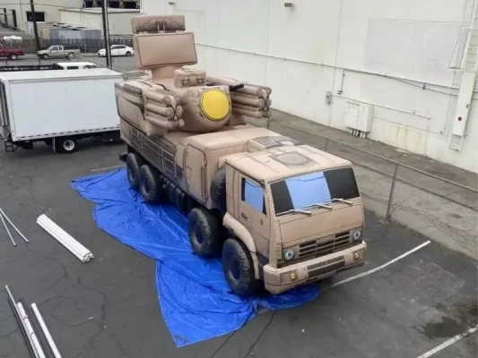 i2k defense - custom inflatable army truck decoys and targets