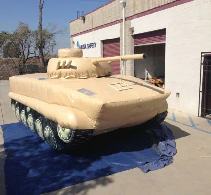i2k defense - custom inflatable BMP-2 Tank beige decoy target.