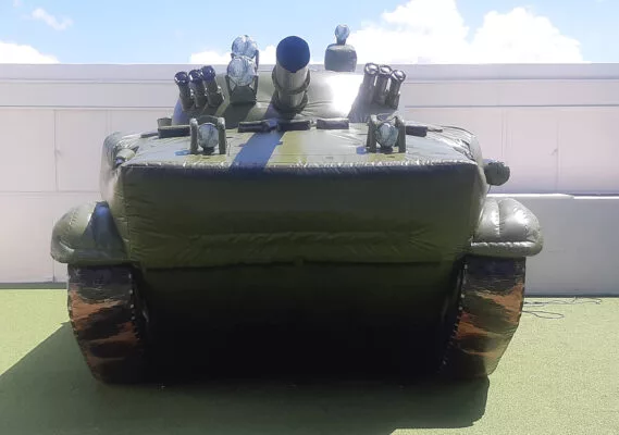 i2kDefense Inflatable BMP-3 Military Tank Dark Green Front View