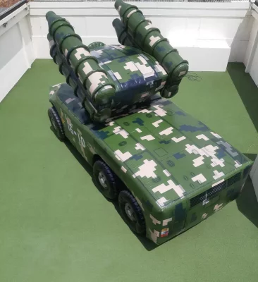 i2k defense - custom inflatable military tank top back left HQ-7_launcher8-731x800