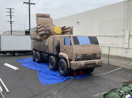 i2k defense - custom inflatable army truck Pantsir-Front-Side-1067x800