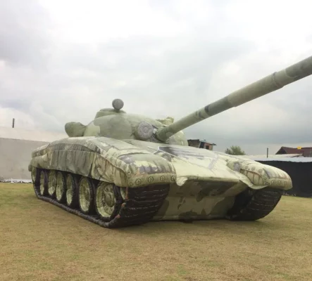 i2k defense - custom inflatable light green military tank front right T-72-2-885x800
