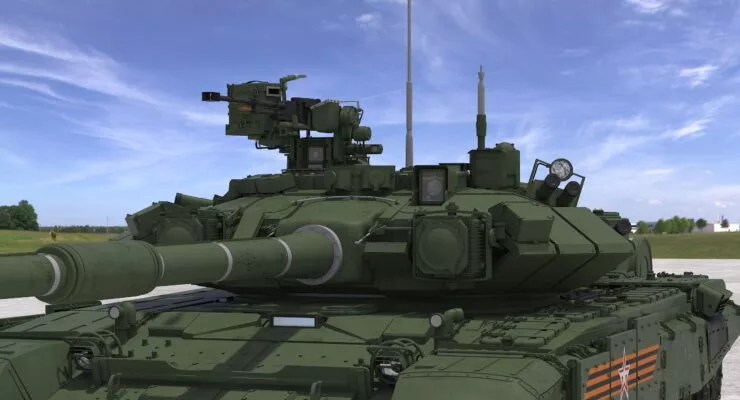 i2kDefense Inflatable T-902 Military Tank Dark Green Front Left View Render