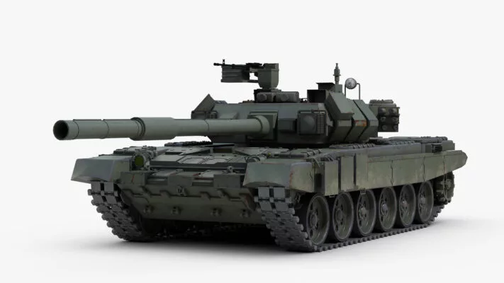 i2k defense - custom inflatable T904 Military Tank Dark Green Left Side View