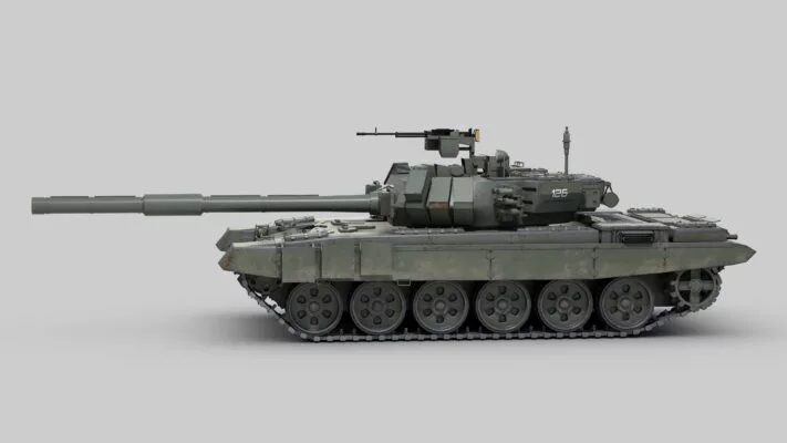 i2kDefense Inflatable T-905 Military Tank Dark Green Left Side View