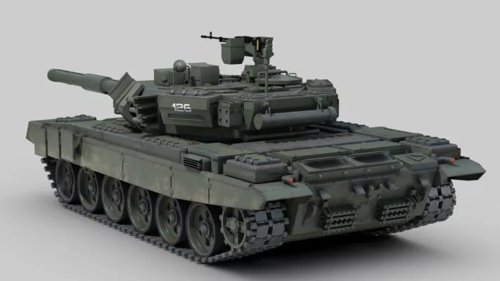 i2k defense - custom inflatable T-904 Military Tank Dark Green Front Left View