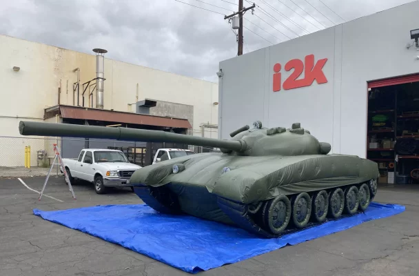 i2k defense - custom inflatable Military Tank Dark Green T72Tank-1216x800