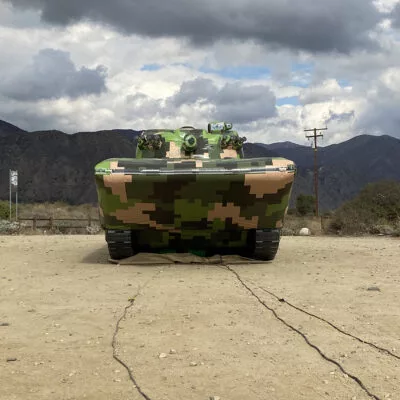 i2k defense - custom inflatable ZBD-5 Amphibious Military Tank Green Digital Camo Front View