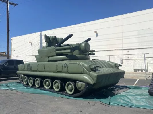 i2k defense - custom inflatable military tank front side-SA-19-Tank-Side-533x400