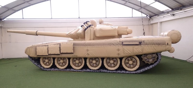 i2kdefense - custom inflatable T-72 inflatable military tank left side