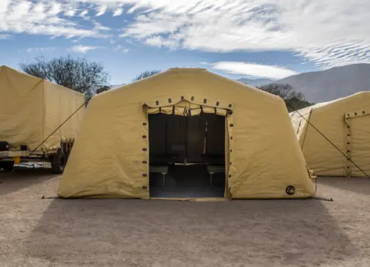 i2kdefense Rapid Response Inflatable Shelters deployed